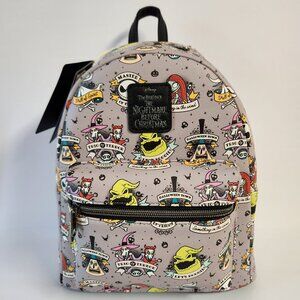 Loungefly Nightmare Before Christmas Mini Backpack Tattoo Art Characters Bag